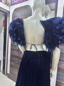 Feather Sleeve Lehenga Choli