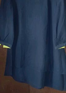 Navy Dress w/ Yellow Collar