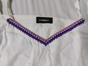Purple Draped Shrug with White Top