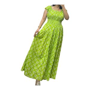 Green Printed Maxi Dress