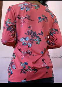 Floral Print Top With Denim Jeans