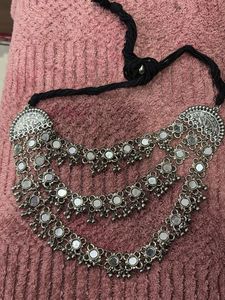 Mirror Detail Necklace Set no earings