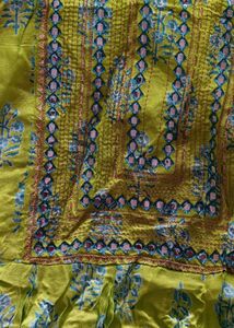 Lemon Green Color Cotton Nayara Cut Kurti