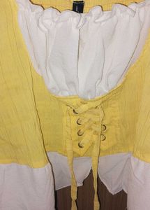 ⭐️Yellow Corset Top With Bell Sleeves⭐️