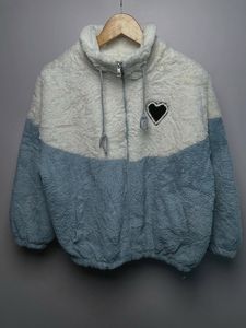 Cozy Two-Tone Teddy Fleece Jacket