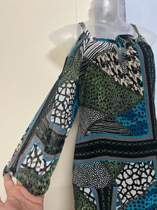Pintrest Tiered Abstract Print Dress