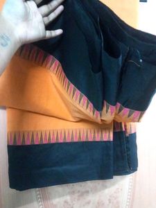 Orange Cotton Saree