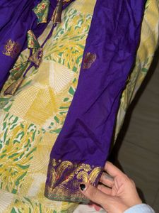 purple long anarkali dress