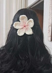Crochet Flower Hair Clip