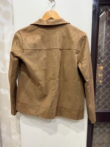 vintage tan suede zipup jacket