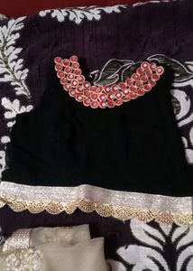 Black Colour Mirror Work Blouse