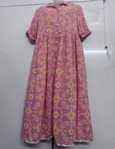 Peach Printed Dress