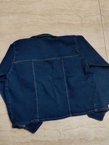 Denim Button-Down Vest Crop Jacket