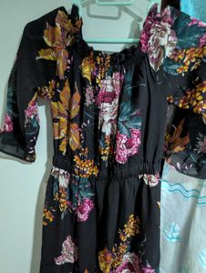 Black Foral Midi Dress