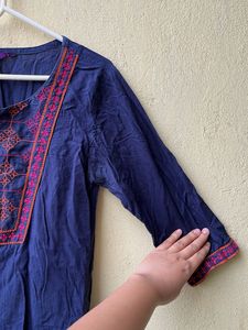 Beautiful 😍 Embroidered Blue Kurta 🤍