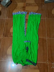 Green Kurta with Blue Detail