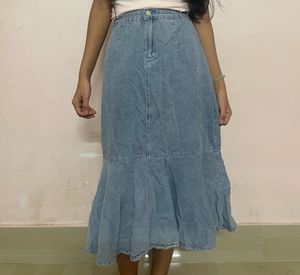Pleated Mid Long Skirt For Women