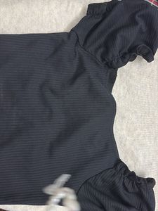 Chic Black Puff Sleeve Top