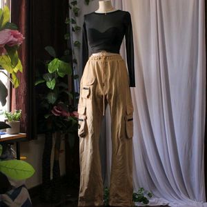 Beige Cargo Pants