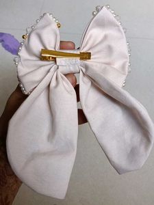 Handmade Embroidery Floral Beaded Hair Bow