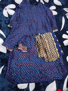 neavy Blue suit with dupatta