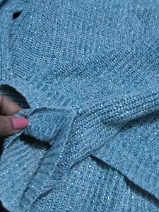 Sparkly Blue Knit Top