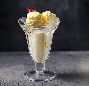 1 Pc Glass Cup Dishes For Deserts Milkshake Ice Cream Jellies And Pudding Serving Bowl