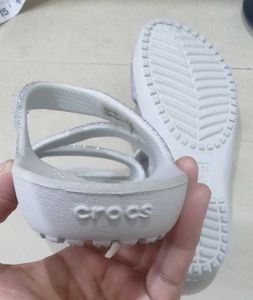 Crocs Silver Glitter Sandals never used