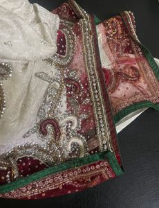 Heavy Embroidered Indian beige Stitched Saree
