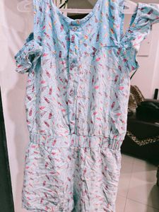 Cute Feather Print Romper