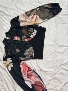 Black Bohemian Full Sleeved Crop Top