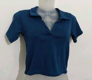 Blue Crop Top