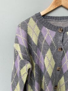 Lavender/Yellow Cardigan.