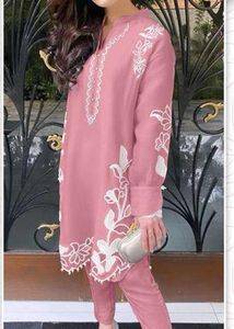 Pakistani 3 Piece Baby Pink Suit Set