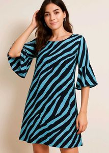 Zebra Print Midi Dress