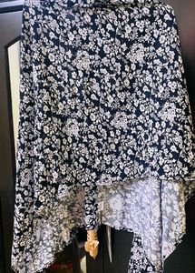 Floral Print Cape Style Top