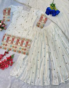 PARTY WEAR TOP AND PLAZZO WITH FANCY DUPATTA