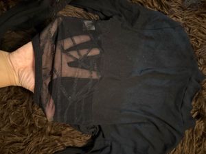 Black Long Sleeve Top W sheer design