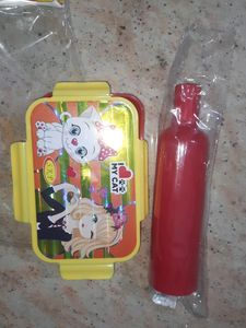 New Plastic Lunch Boxwith Water Bottle For Kid