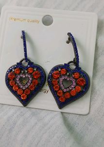 Heart Rhinestone Earrings