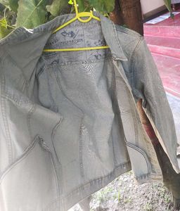 Faded Design Light Blue Denim Jacket