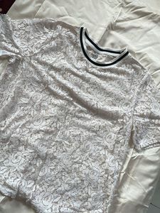 White Lace Floral Top