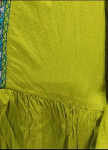 Chartreuse Embroidered Peasant Top