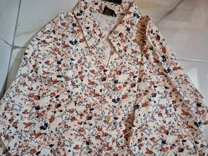 Peach Floral Shirt For Women