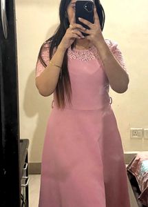 Pink Lace Detail Dress