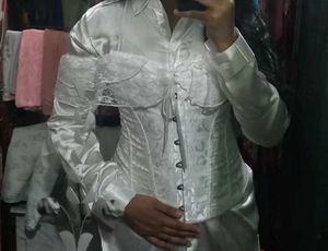 White Lace Up Corset Top