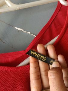 Red Ruffle Sleeve Top