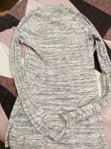 Gray Knit Long Sleeve Top