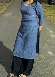 Elegant Blue chikankari Kurta