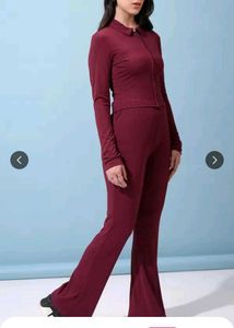 Burgundy Ribbed Knit Set